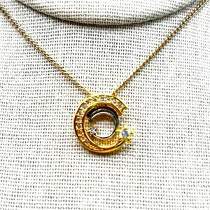 NWOT Sterling silver shooting star necklace 18” 18k yellow gold plating